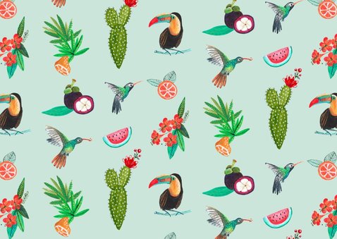Vakantie kaart met tropische details 2
