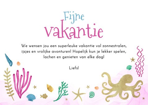 Vakantiekaart fijne vakantie zeemeermin onderwater meisje 3