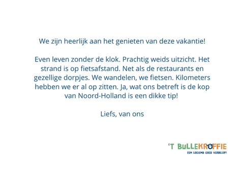 Vakantiekaart groeten uit de kop van Noord-Holland! 3
