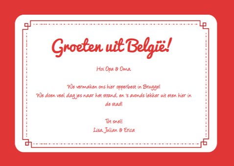 Vakantiekaart Landkaart België 3
