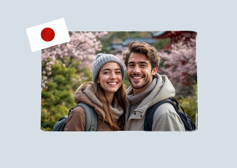 Vakantiekaart liefs uit Japan fotokaart vlag 2