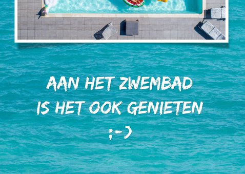 Vakantiekaart met eigen foto, wegwijzer en zee 3