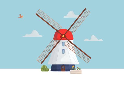 Vakantiekaart welkom thuis in Nederland molen Holland 2