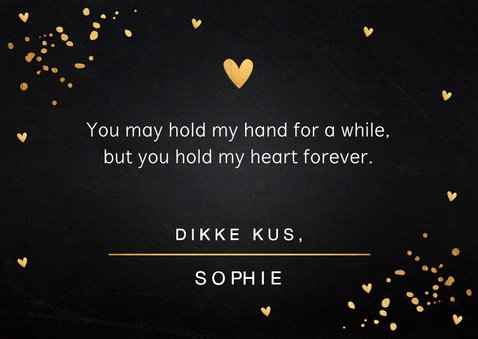 Valentijnskaart gouden confetti rechthoekig 3