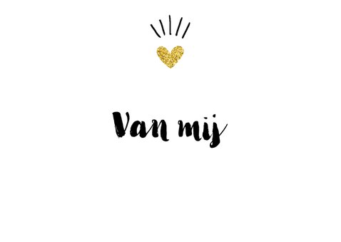 Valentijnskaart kus gouden hartje 3