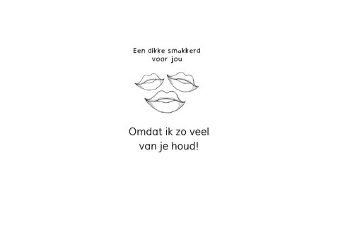 Valentijnskaart Kusje - Gedicht 3