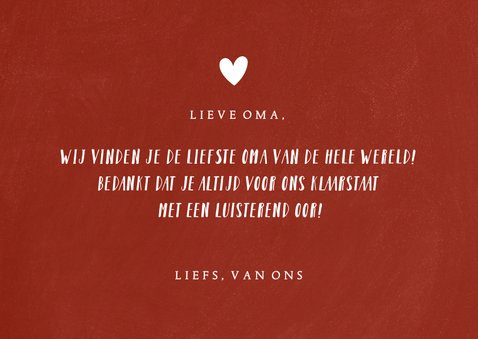 Valentijnskaart met foto voor de liefste oma ter wereld 3