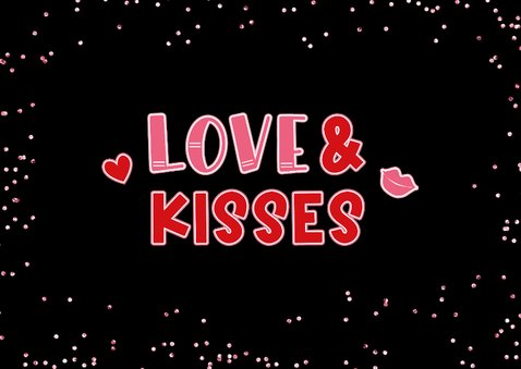 Valentijnskaart met hippe typografie en confetti 2