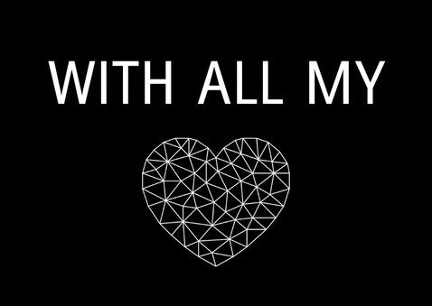 Valentijnskaart voor man met hart van low poly lijnen 2
