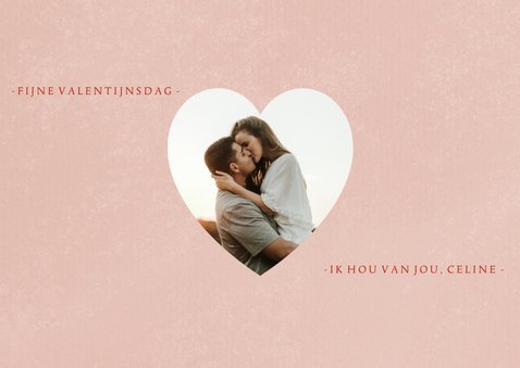 Valentijnskaart XOXO hartjes foto's en roze verf 2