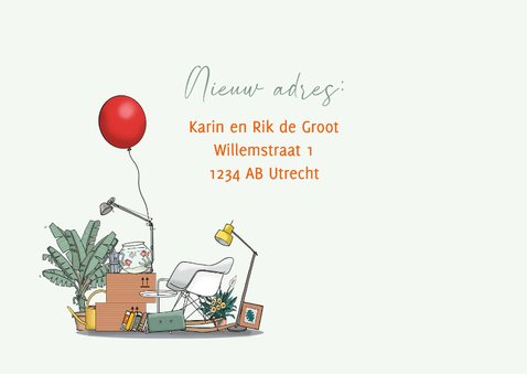 Verhuiskaart auto pickup met spullen 3