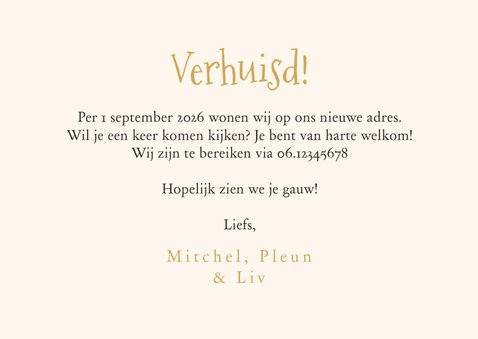 Verhuiskaart foto voordeur nieuwe woning hartjes new home 3