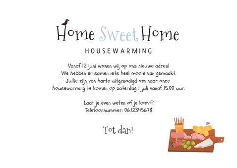 Verhuiskaart huis vogeltje housewarming sleutel foto 3