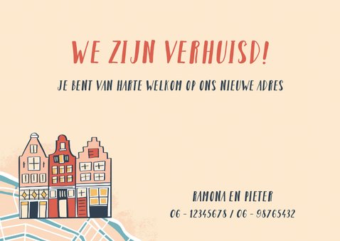 Verhuiskaart huisjes op plattegrond 3