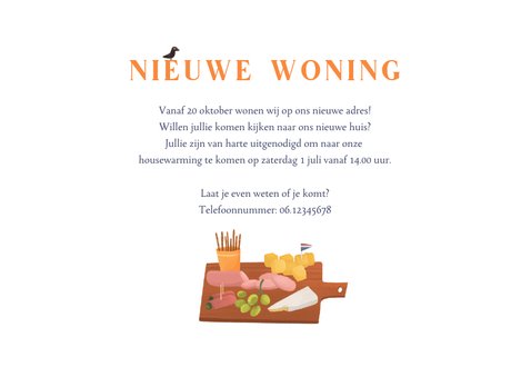 Verhuiskaart nieuwe woning huisjes vrolijk Nederland 3