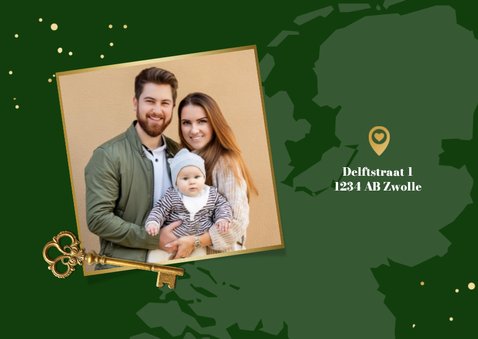 Verhuiskaart nieuwe woonplaats nederland foto sleutel kaart 2