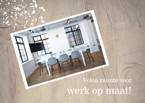 Verhuiskaart Zakelijk houtlook met foto 2