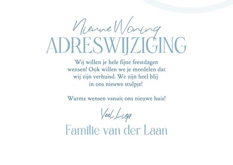 Verhuiskaartje winter met huisjes en dennenbomen 3