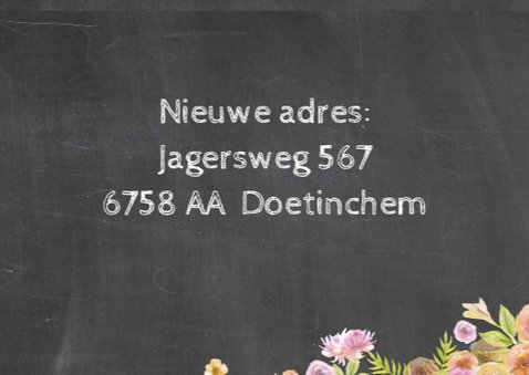 Verhuizen schoolbord huisje 3