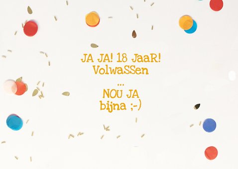Verjaardag 18 jaar confetti 2