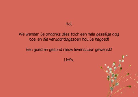 Verjaardag felicitatie wenskaart - kleur aanpasbaar 3