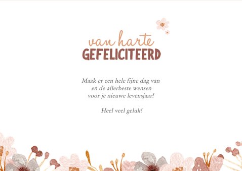 Verjaardag - herfstige bloemen jij bent jarig met naam 3