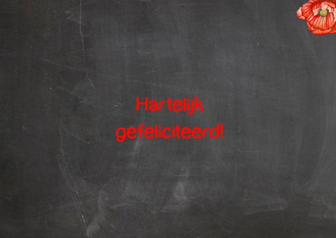 Verjaardag klaprozen krijtbord 2