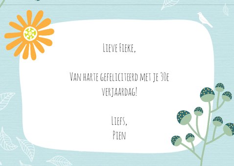 Verjaardag natuur blauw - SV 3