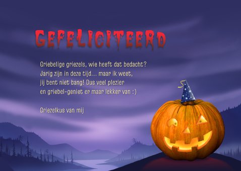 Verjaardag Spooky Halloween pompoen 3