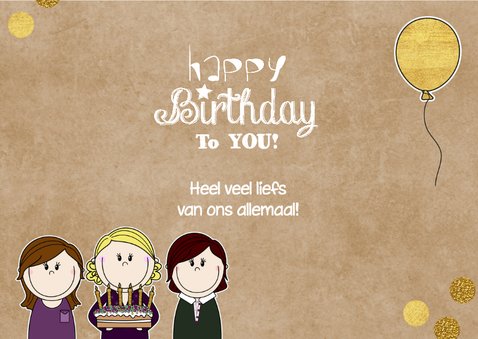 Verjaardag vrolijke meiden met taart 3