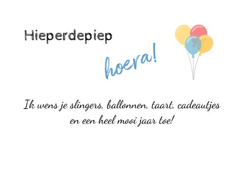 Verjaardagskaarrtje hieperdepiep hoera er is iemand jarig 3