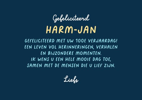 Verjaardagskaart 100 jaar ballonnen confetti goud eeuw 3