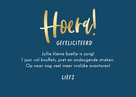 Verjaardagskaart baby jongen kind boefje 1 jaar grappig 3