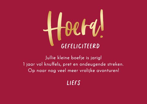 Verjaardagskaart baby meisje kind boefje 1 jaar grappig 3