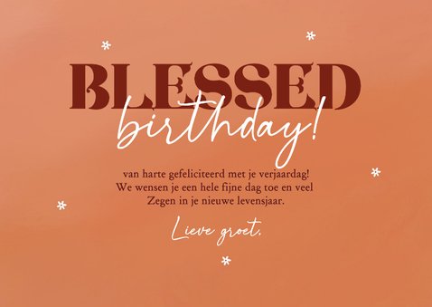 Verjaardagskaart christelijk blessed birthday bloemetjes 3