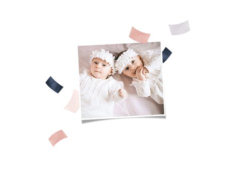 Verjaardagskaart confetti dubbel feest tweeling samen jarig 2