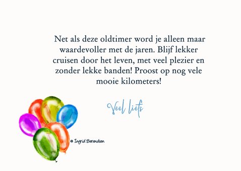 Verjaardagskaart feest in de oldtimer 3