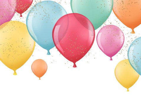 Verjaardagskaart feestelijke ballonnen met hoera 2