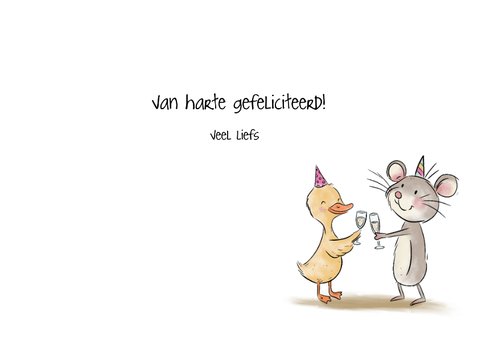 Verjaardagskaart feestje dieren 3