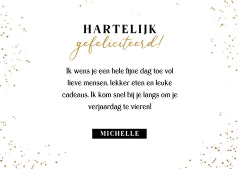Verjaardagskaart felicitatie ballonnen happy birthday goud 3
