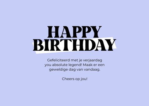 Verjaardagskaart happy birthday legend hip blauw 3