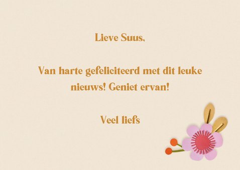 Verjaardagskaart herfstbloemen en bladeren 3