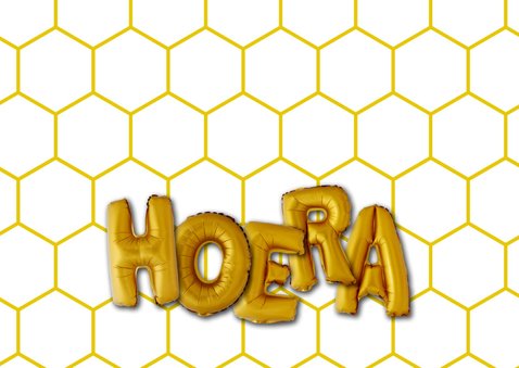 Verjaardagskaart hiep hiep hoera ballonnen 2