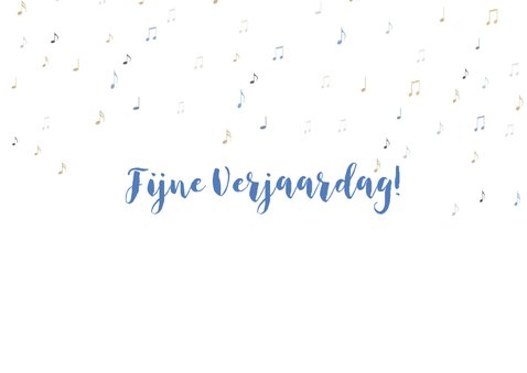 Verjaardagskaart HY blauw met orkest 3