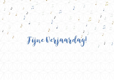 Verjaardagskaart HY blauw met orkest 3