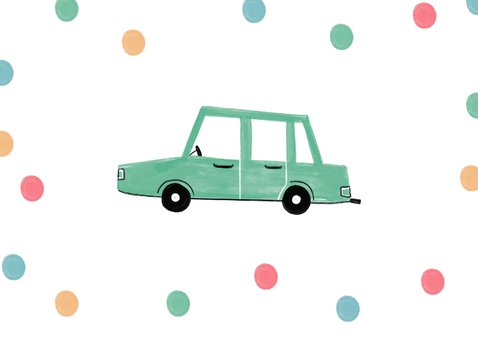 Verjaardagskaart kind auto's confetti tweeling 2