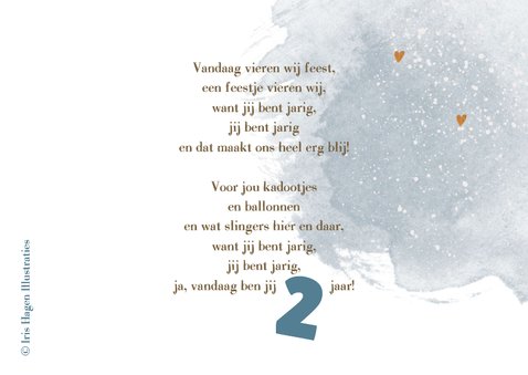 Verjaardagskaart kind met lief beertje en kadootjes 2