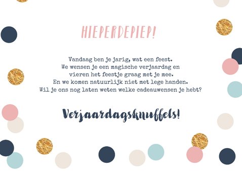 Verjaardagskaart kusje op je wang confetti in je haar 3