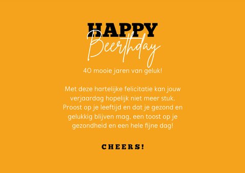 Verjaardagskaart man bier Happy Beerthday slingers confetti 3