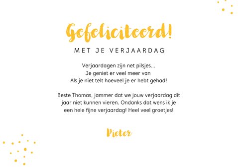 Verjaardagskaart man biertjes 1,5 meter corona humor 3